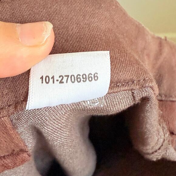 PAIGE Mayslie Transcend Denim Weekender Jogger 27" Chicory Coffee Luxe Coating - Picture 13 of 16